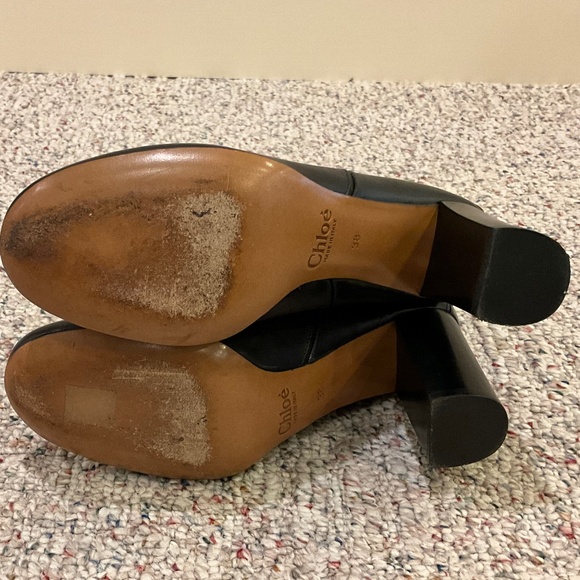 Chloe Black Leather Patchwork Boots - Picture 3 of 8